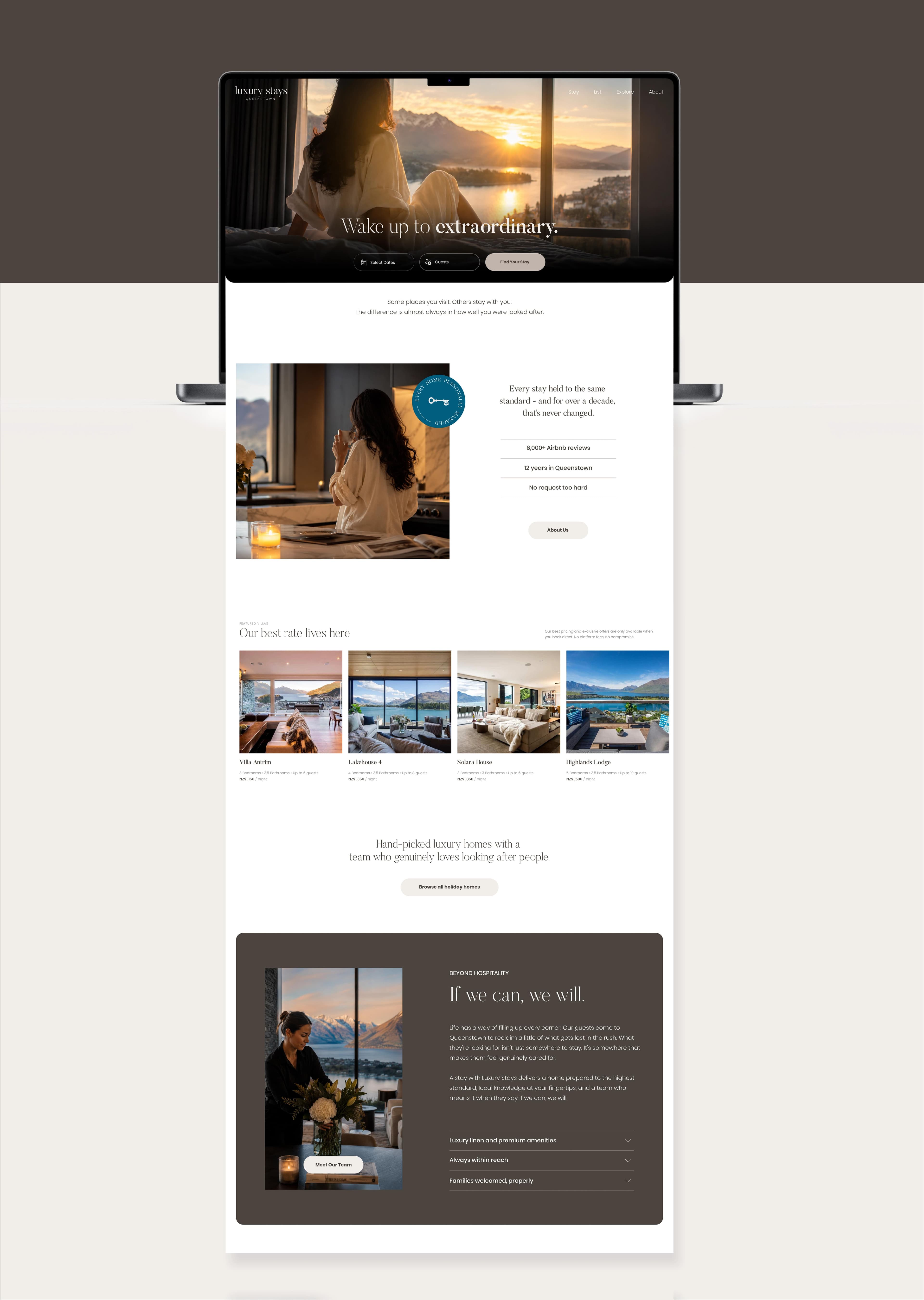 Custom Luxury Stays Queenstown booking platform for luxury villas and holiday homes