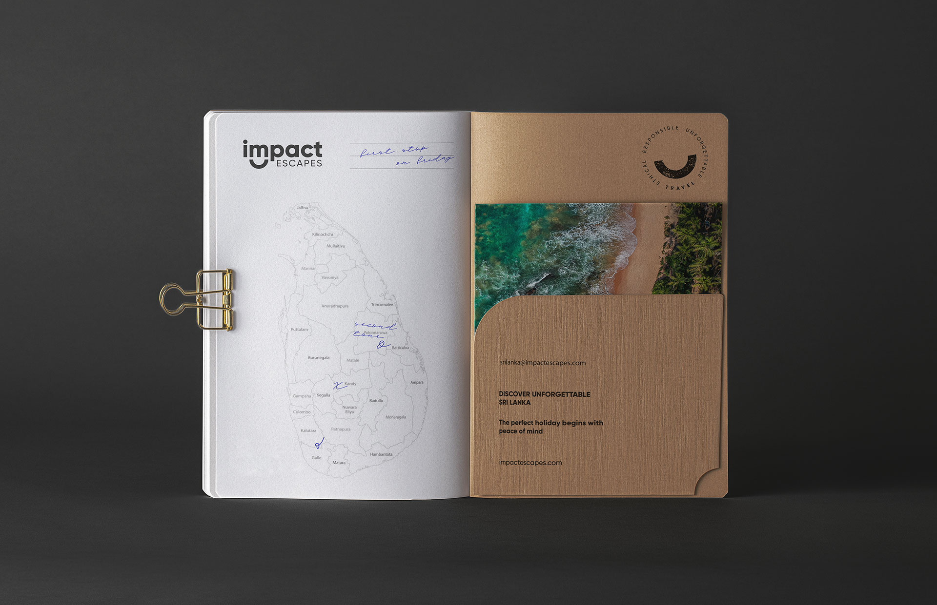 Impact Escapes print collateral by Whitelaw Mitchell