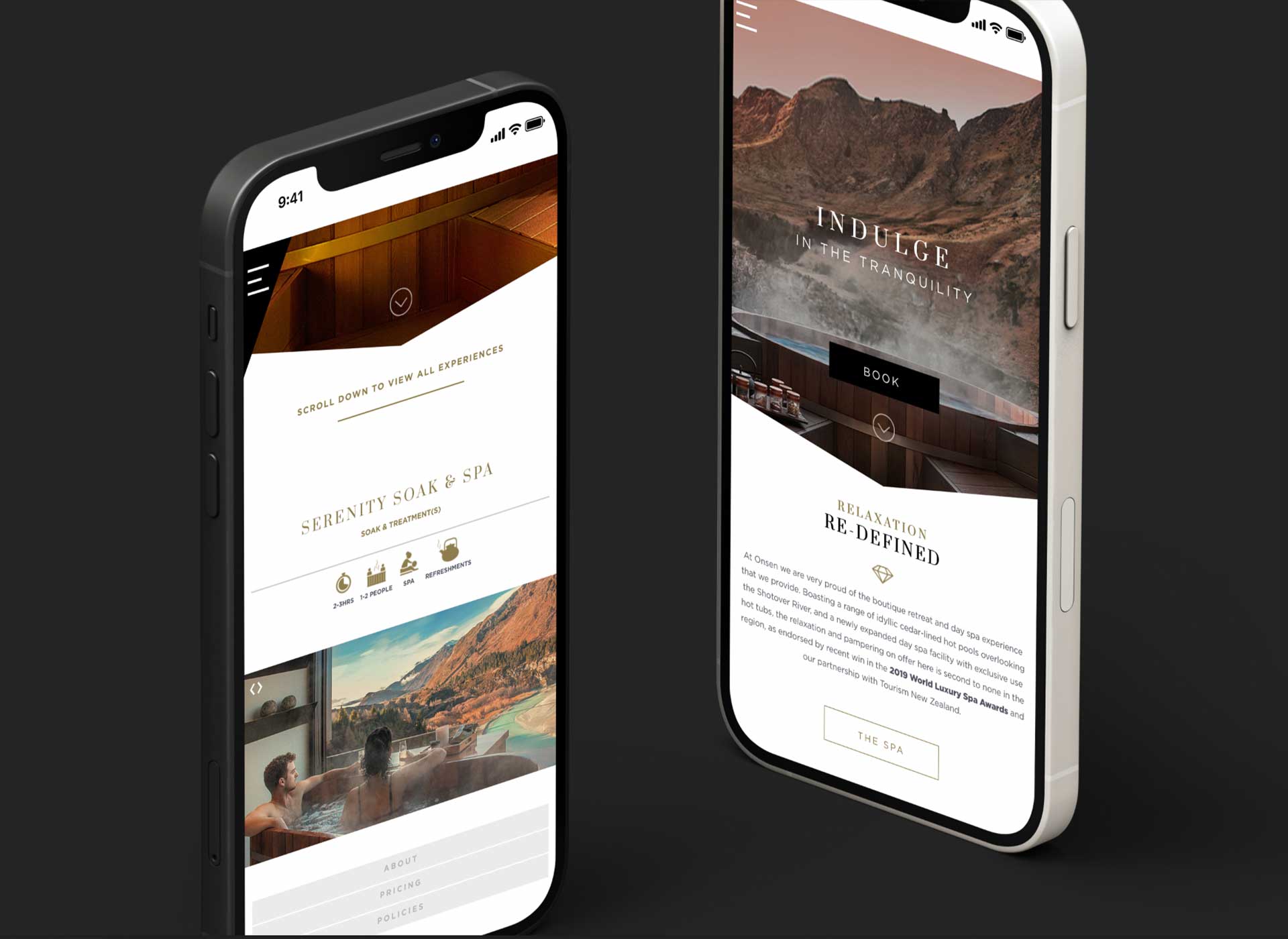 Onsen Hot Pools mobile website UX