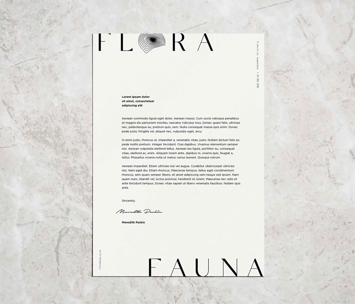 Flora Fauna stationery design