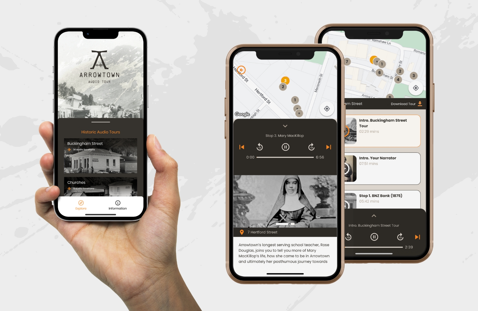 app design for arrowtown audio tour